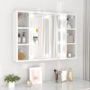 Koupelnový nábytek Nábytek XL Zrcadlová skříňka s LED bílá s vysokým leskem 76x15x55 cm