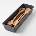 Goodhome Organizér do šuplíku, do kuchyně, příborník - NITAKI šedý plast 10 x 43 cm – Sleviste.cz