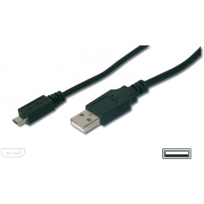 Digitus AK-300127-018-S Připojovací USB, typ A - micro B M/M, kompatibilní s USB 2.0, 1,8m, černý – Zbozi.Blesk.cz