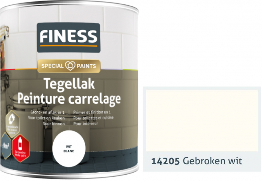 SPS Barva na dlaždičky FINESS Tegellak Gebroken Wit / smetanová / 14205, 750 ml