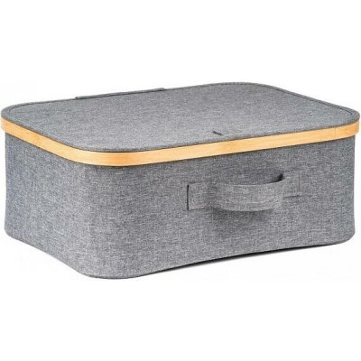 Úložný box G21 40 x 30 x 15 cm, bambusový s víkem, šedý – Hledejceny.cz
