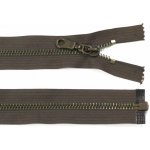 Kovový zip no.5 rozepínací 85cm (staromosazné zoubky) - více barev b: 02 tmavě hnědá – Zboží Dáma