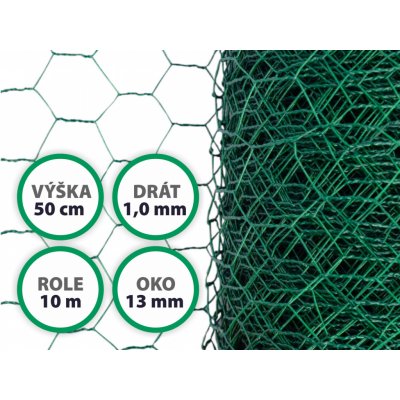 Králičí pletivo - PVC, oko 13x13 mm, výška 50 cm, role 10 m – Sleviste.cz