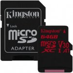Kingston microSDXC UHS-I U3 64 GB + adaptér SDCR/64GB – Hledejceny.cz