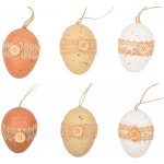 Vajíčka plastová na zavěšení přírodní s knoflíkem 6 cm, 6 ks v sáčku – Zboží Dáma