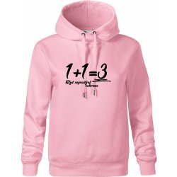 1+1=3 když nepoužiješ ochranu Oversized mikina dámská Moon kratší + širší Růžová