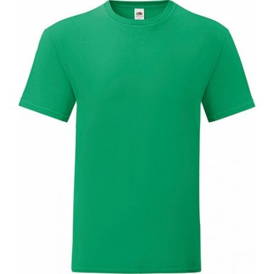 Fruit of the Loom Lehké rovné bavlněné tričko Iconic zelená výrazná F130 – Zboží Mobilmania