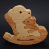 Dřevěná hračka Amadea dřevěné puzzle houpací medvěd masivní dřevo dvou druhů dřevin