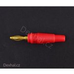 Banánek 4mm na kabel, zlacený, více barev barevná varianta Červená – Hledejceny.cz