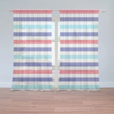 Sablio Záclony Barevné veselé pruhy: 2ks 150x250cm – Hledejceny.cz