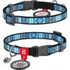 Obojek pro kočku WAUDOG Collar Obojek cat nylon Etno modrý 20 - 30 cm 1 cm