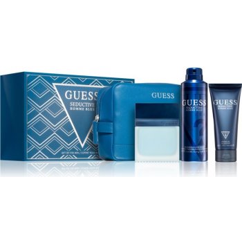 Guess Seductive Homme Blue EDT 100 ml + sprchový gel 100 ml + deospray 226 ml + kosmetická taštička dárková sada