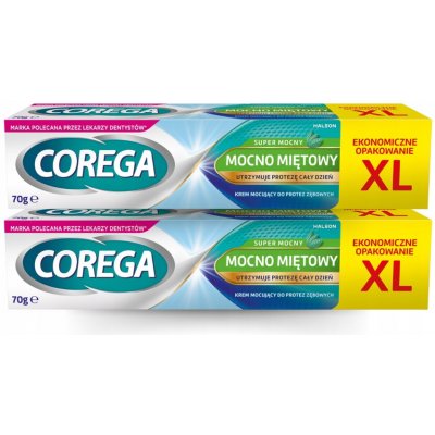 Corega fixační krém na zubní protézy Super Strong 2 x 70 g – Hledejceny.cz