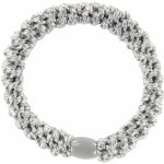 KKNEKKI Gumička do vlasů Kknekki Silver Glitter, stříbrná barva, textil – Zboží Dáma