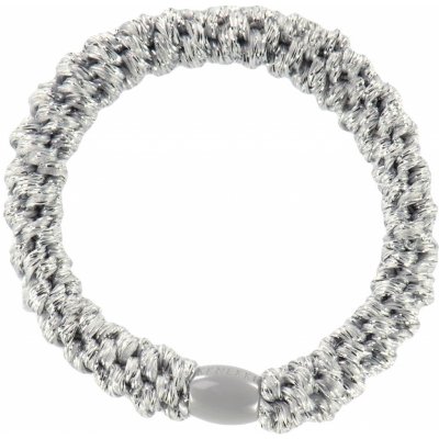 KKNEKKI Gumička do vlasů Kknekki Silver Glitter, stříbrná barva, textil – Zboží Dáma