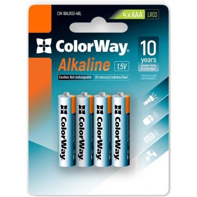 ColorWay Alkaline Power AAA 4ks CW-BALR03-4BL – Zboží Mobilmania