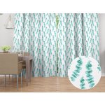 Biante Dekorační závěs TF-089 Tyrkysové listy eukalyptu na bílém 140x200 cm – Hledejceny.cz