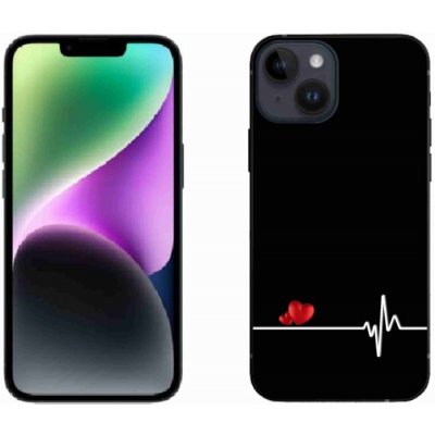 mmCase na iPhone 14 - srdce a tep černé pozadí – Zboží Mobilmania
