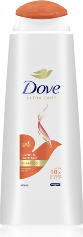 Dove Long & Radiant šampon pro unavené vlasy bez lesku 400 ml