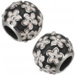 Korálek s velkým průvlekem s drobnými růžovými kytičkami chirurgická ocel JK 948 – Hledejceny.cz