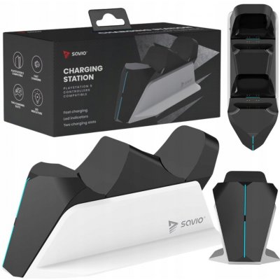SAVIO GCS-01 Duální nabíjecí stanice PS5, Dual Sense, USB, černá – Sleviste.cz