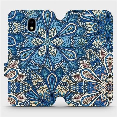 Pouzdro Mobiwear parádní flip Samsung Galaxy J3 2017 - V108P Modré mandala květy – Zboží Mobilmania