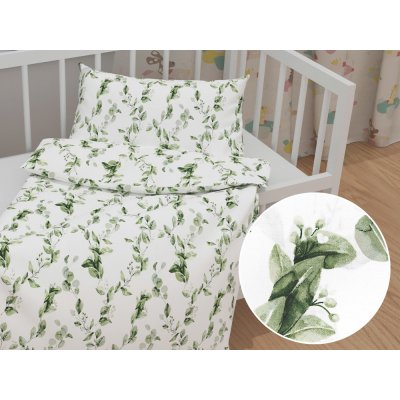 Biante povlečení Sandra SA-422 Zelené listy na bílém 90 x 130 40 x 60 – Hledejceny.cz