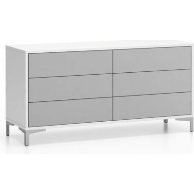 Plan Kancelářská policová komoda LAYERS, 6 zásuvek, bílá / šedá – Hledejceny.cz