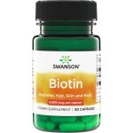 Swanson Biotin 5000 mcg 30 kapslí – Hledejceny.cz