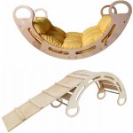 Joybex Šplhací set Piklerův trojúhelník M deska montessori houpačka hnědá – Zboží Dáma