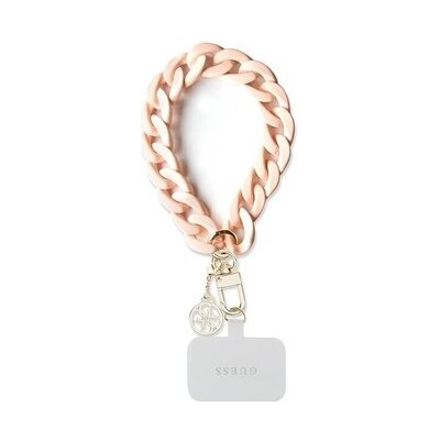 Guess Wrist Chain 4G Charm Strap Acrylic Pink – Zboží Živě