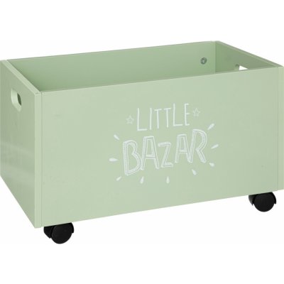 Atmosphera for Kids dřevěný box na kolečkách zelený 28x48x28 cm – Zboží Dáma