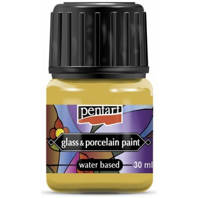 Pentart Barvy na porcelán a sklo 30 ml Vodou ředitelná průhledná nebo krycí barva Zlatá – Hledejceny.cz