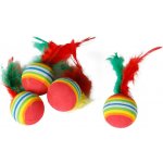 Flamingo míčky s pérky pro kočky 4 ks – Zboží Dáma