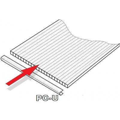 Lanit Plast PC U-profil 4 mm pro skleník, délka 2,10 m (1 ks) LG2363