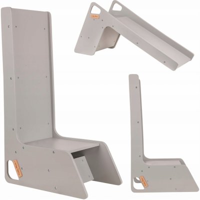 KiddyMoon Dřevěná skluzavka/sedátko 2v1 šedá – Zboží Dáma