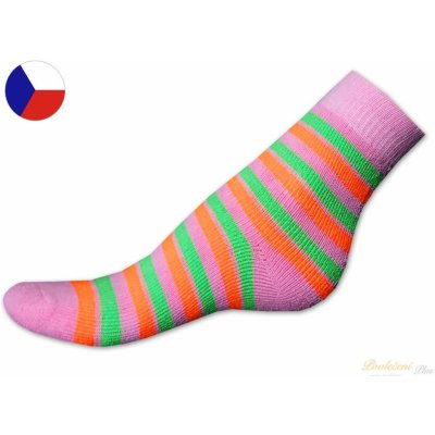 Nepon Dětské froté ponožky Proužky růžové