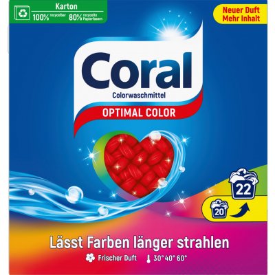 Coral prášek na praní pro barevné prádlo 20 PD 1,4 kg – Zboží Mobilmania