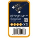 Akasa AK-CBUB66-20BK USB 3.2 Gen 2 Type-C na C, úhlový