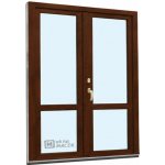 Kömmerling balkonové dveře 70 AD s příčkou O+OS klapačka pravé tmavý dub/tmavý dub 150 x 220 cm oboustranná klika + FAB + hliníkový práh – Hledejceny.cz