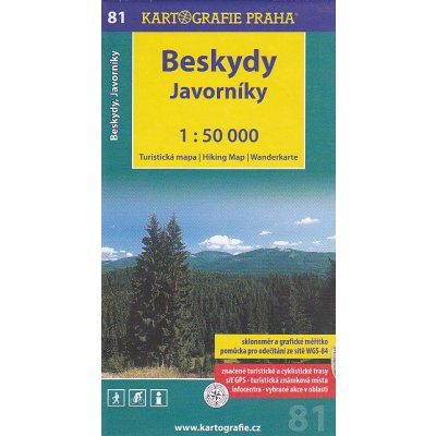 Kartografie Beskydy Javorníky turistická mapa č. 81 – Hledejceny.cz