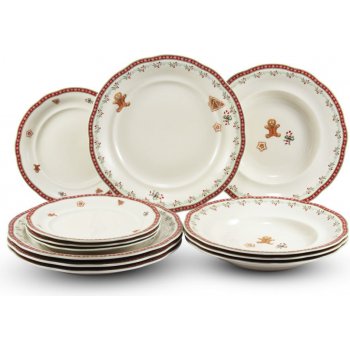 Leander Talířová sada vánoční porcelán perníčky 12 d