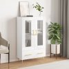 Regál a polička Prolenta Maison Exclusive Skříň highboard lesklá bílá 69,5 x 31 x 115 cm kompozitní dřevo