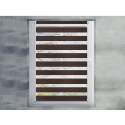 Fexi Roleta Den a noc, Silk Tmavě Hnědá, A 095 FR, 220x52 cm levá-bílá – Sleviste.cz