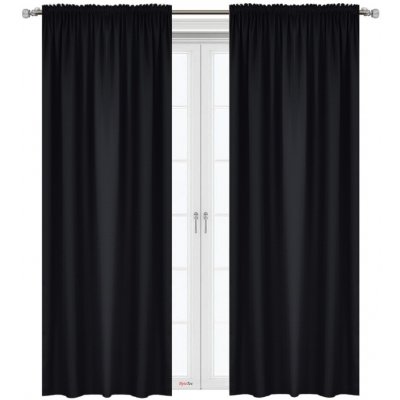 Fliying Dekorační závěs s řasící páskou Melanie 145x250 cm - černý – Zboží Mobilmania