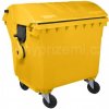 Popelnice Plastik Gogic Plastový kontejner 1 100 l žlutý kulaté víko