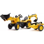 FALK Šlapací traktor Komatsu s nakladačem rypadlem a vlečkou – Hledejceny.cz
