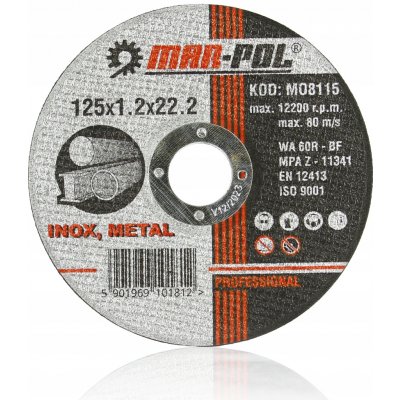 Mar-Pol Kotouč řezný 125 x 1,2 x 22,2 mm M08115 – HobbyKompas.cz