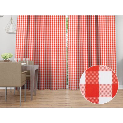 Biante Dekorační závěs TF-071 Červeno-bílá kostka 140x190 cm – Hledejceny.cz