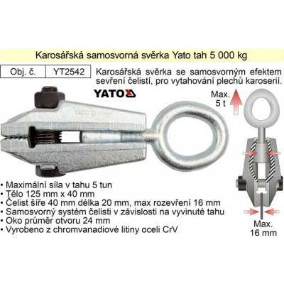 Yato YT-2542 Svěrka karosářská samosvorná k tahání 5t 125mm – Zbozi.Blesk.cz